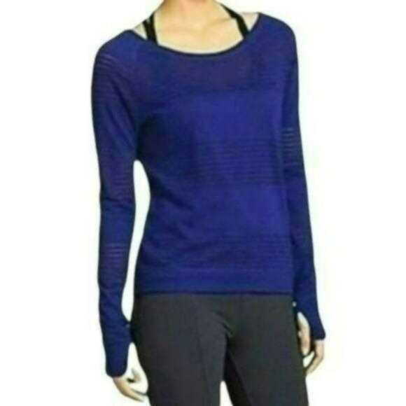 Athleta Limitless Women's XS Purple Scoop Neck Long Sleeve Activewear Top - Picture 1 of 9